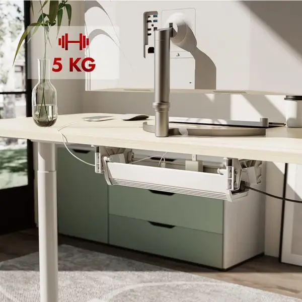 Kabelio/prailginimo laido laikiklis Maclean, maks. apkrova 5 kg, baltas, MC-106 W – 5