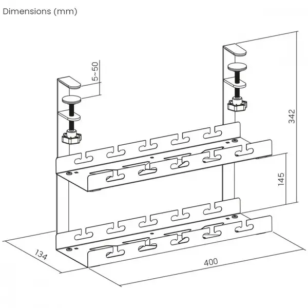 Under desk cable organizer, MC-104 B – 4