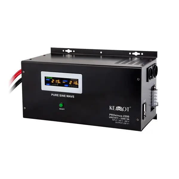 KEMOT PROsinus-2200 sieninis avarinis maitinimo šaltinis – keitiklis su grynu sinusiniu signalu ir įkrovimo funkcija, 12 V, 230 V, 2200 VA/1600 W – 4