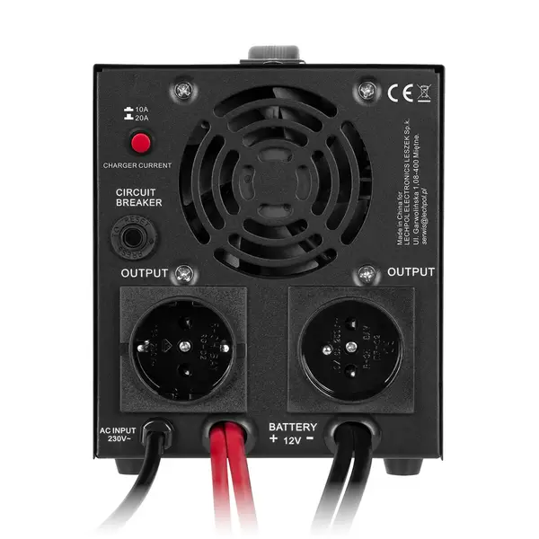 Avarinis maitinimo šaltinis „KEMOT PROsinus-1000“ – keitiklis su grynu sinusiniu signalu ir įkrovimo funkcija, 12 V, 230 V, 1000 VA/700 W – juodos spalvos – 4