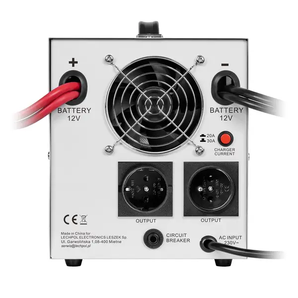 Avarinis maitinimo šaltinis „KEMOT PROsinus-2000“ – keitiklis su grynu sinusiniu signalu ir įkrovimo funkcija, 12 V, 230 V, 2000 VA/1200 W – 5