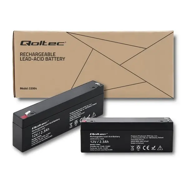 QOLTEC 53064 AGM battery 12V 2.3Ah max. 34.5A – 9