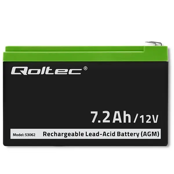 QOLTEC 53062 AGM battery 12V 7.2Ah max 108A – 5