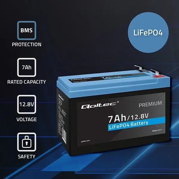 LiFePO4 battery 12.8V 7Ah,89.6Wh,BMS – 2