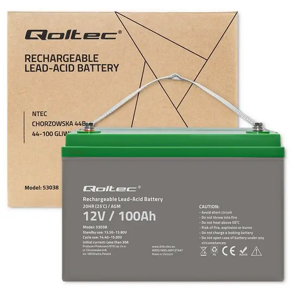 QOLTEC 53038 Battery AGM 12V 100Ah max.30A – 5