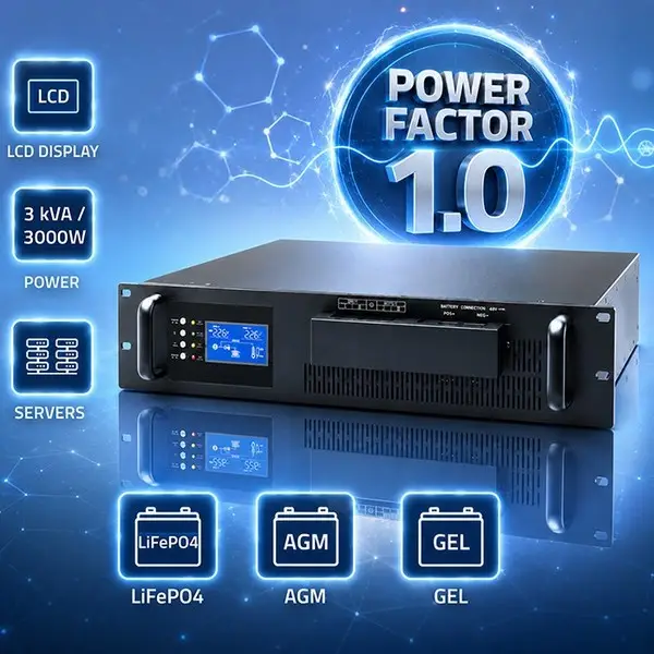 Pure Sine Wave UPS for RACK 3kVA 3000W PF1.0 – 2