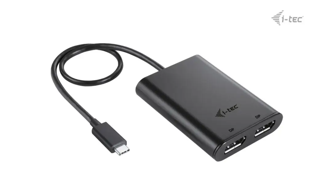 I-TEC USB-C Dual 4K/60Hz single 8K/30Hz DP Video Adapter 2x DP Port – 4