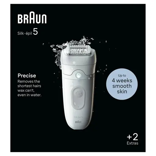 Braun Silk-épil 5 SE5-011 Epilator, Wet & Dry, White/Flamingo Pink