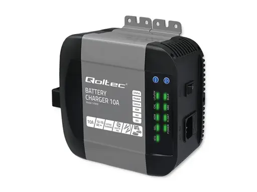 QOLTEC 51958 Smart Monolith charger for LiFePO4 AGM GEL SLA batteries / 10A / 12V
