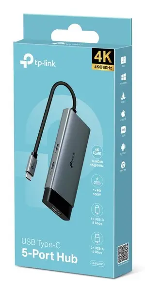 USB Hub - TP-Link UH5020C Type-C 5000 Mbit/s HDMI 4096x2160 Pilkas – 2