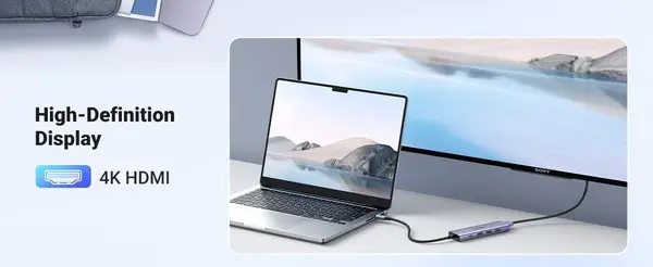Ugreen 20956A sąsajos šakotuvas C tipo USB 5000 Mbit/ai Sidabras – 10