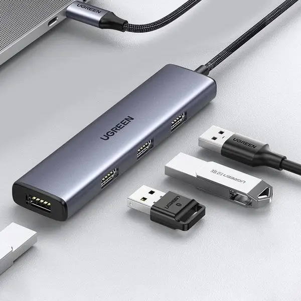 Ugreen USB Type-C šakotuvas - 4× USB 3.2 Gen 1 Sidabrinis – 7