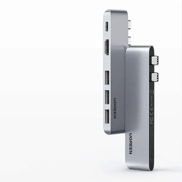 Ugreen 60559 knyginių kompiuterių dokas / jungčių replikatorius USB 3.2 Gen 1 (3.1 Gen 1) Type-C Sidabras – 7