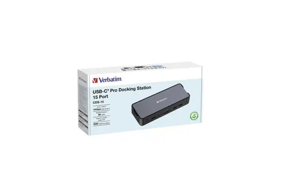 Verbatim 32171 CDS-15 USB-C Pro Jungčių stotelė 15 Ports, Pilka/Juoda – 5