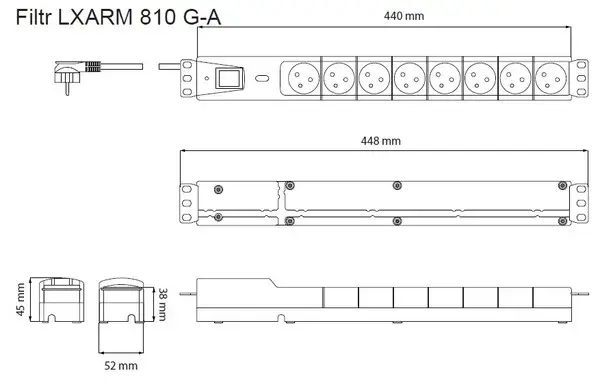 SURGE PROTECTOR LXARM810 1,5M BLACK – 2