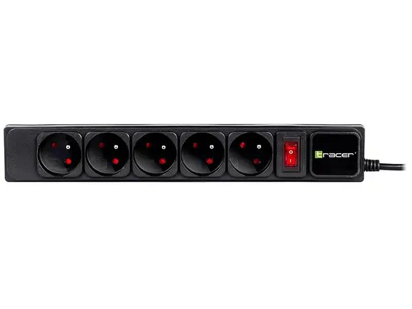 TRACER PowerGear 5m Black power strip – 5