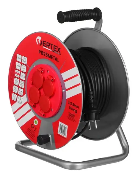 VERTEX PB25METAL 3x2,5 mm juodos spalvos prailginimo kabelis – 12