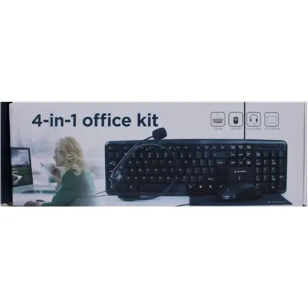 SALE OUT. Gembird KBS-UO4-01 Multimedia office set, black, US-Layout