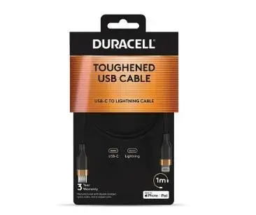 CABLE LIGHTNING TO USB-C 1M/DRU5014A DURACELL – 3