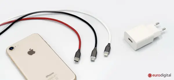„Lightning“ USB Laidas - Papildomas Skaitmeninis Silikoninis USB-A–„Lightning“ Laidas, 2 m, Baltas – 3