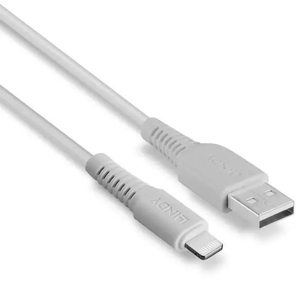 Kabelis - LINDY 2m USB Type A to Lightning Cable, 480Mbps, White – 5