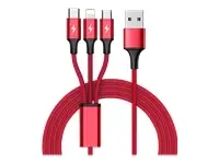 UNITEK C4049RD Unitek Cable 3-in-1 USB-Type-C/MicroUSB/Lightning 1.2m red C4049RD – 4