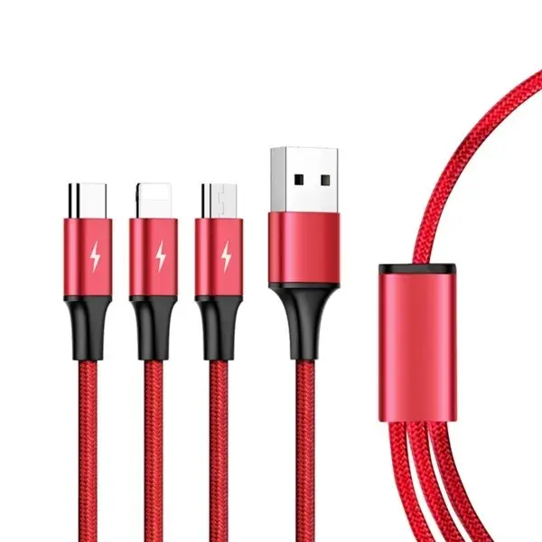 UNITEK C4049RD Unitek Cable 3-in-1 USB-Type-C/MicroUSB/Lightning 1.2m red C4049RD – 7