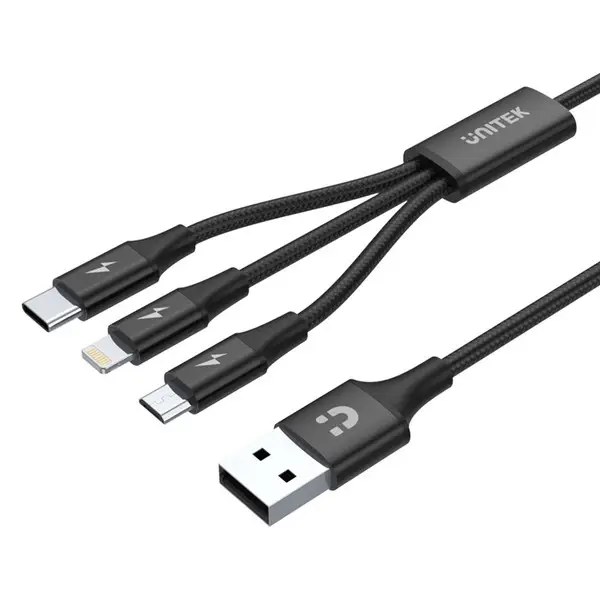 UNITEK C14049BK USB kabelis 1,2 m USB 2.0 USB C Micro-USB B/Lightning Juoda – 9
