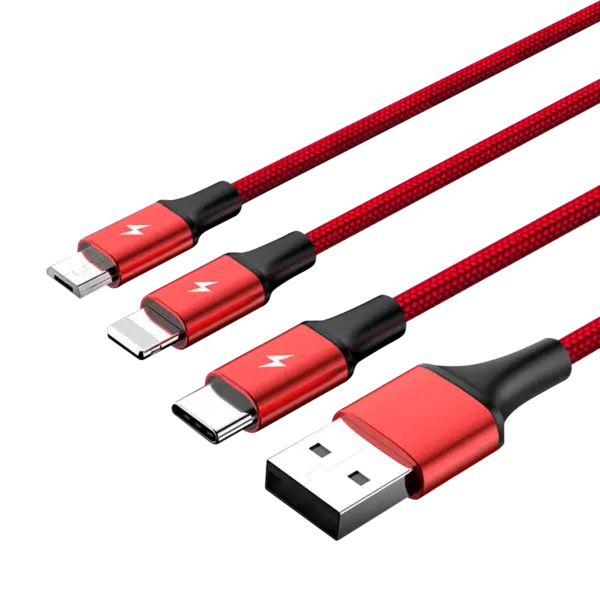 UNITEK C4049RD Unitek Cable 3-in-1 USB-Type-C/MicroUSB/Lightning 1.2m red C4049RD – 10