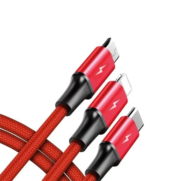 UNITEK C4049RD Unitek Cable 3-in-1 USB-Type-C/MicroUSB/Lightning 1.2m red C4049RD – 15