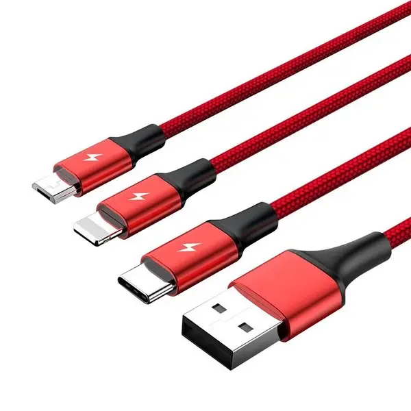UNITEK C4049RD Unitek Cable 3-in-1 USB-Type-C/MicroUSB/Lightning 1.2m red C4049RD – 18