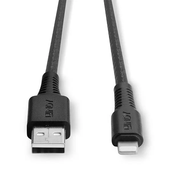 Kabelis - LINDY 2m USB Type A į Lightning kabelis, 480Mbps, juodas – 3