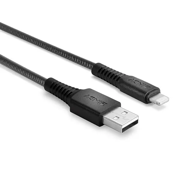 Kabelis - LINDY 2m USB Type A į Lightning kabelis, 480Mbps, juodas – 4