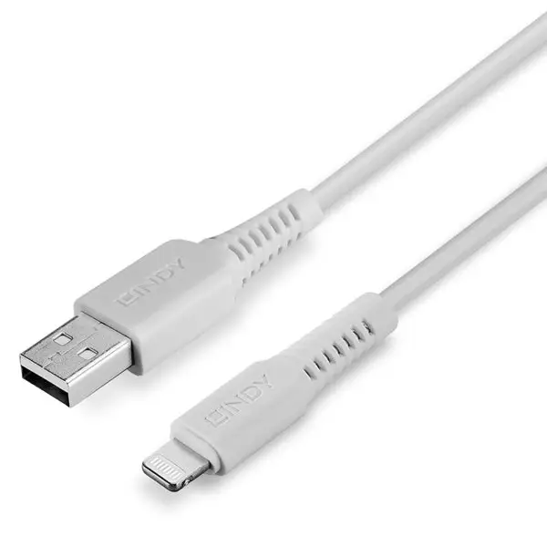 Kabelis - LINDY 2m USB Type A to Lightning Cable, 480Mbps, White – 8