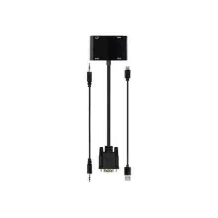 GEMBIRD VGA to HDMI + VGA adapter cable 0.15m black – 2
