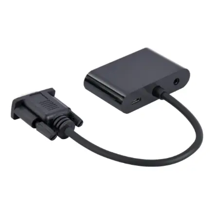 GEMBIRD VGA to HDMI + VGA adapter cable 0.15m black – 4