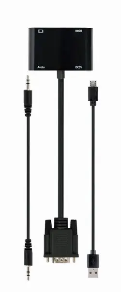 GEMBIRD VGA to HDMI + VGA adapter cable 0.15m black – 11