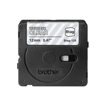 Brother BTAG-135 White on Clear