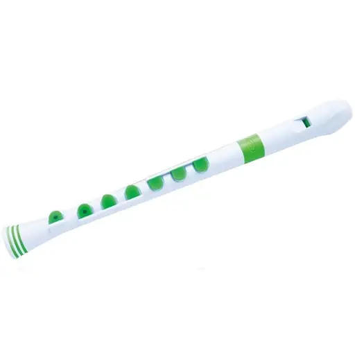 NUVO Recorder+ sopraninis tiesusis fleitas, baltos ir žalios spalvos