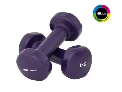 Tunturi viniliniai hanteliai 1,0 kg, violetinė, 2vnt
