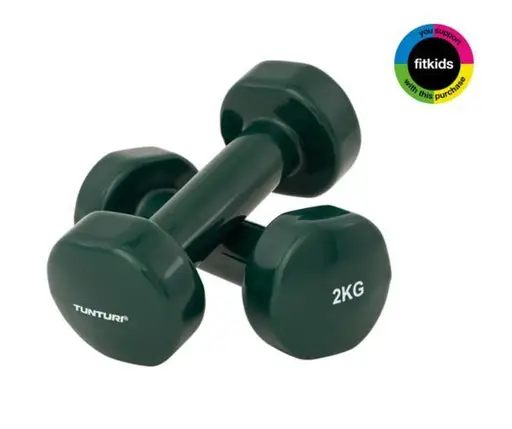 Tunturi viniliniai hanteliai 2,0 kg, žalia, 2vnt
