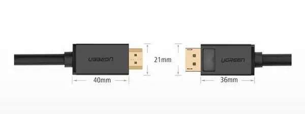 Ugreen 10203 vaizdo kabelio adapteris 3 m DisplayPort HDMI Juoda – 6