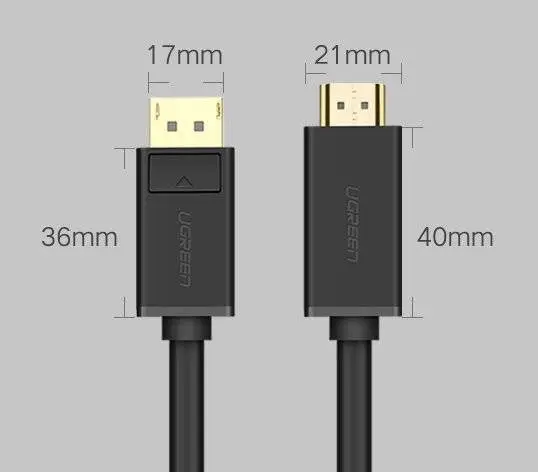Ugreen 10203 vaizdo kabelio adapteris 3 m DisplayPort HDMI Juoda – 7