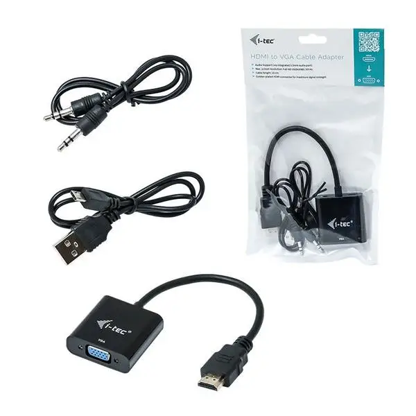 I-TEC Adapter HDMI to VGA resolution Full-HD 1920x1080/60 Hz Cable 15 cm gilded HDMI-connector – 6