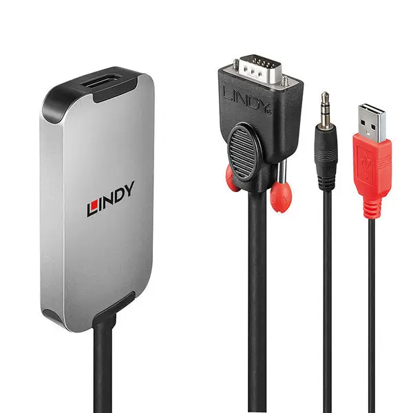 Adapteris - LINDY VGA į DisplayPort Konverteris, 1920x1080@60Hz, Juodas – 2