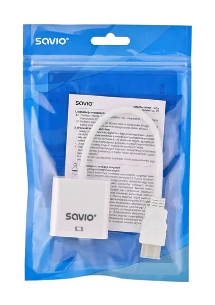 SAVIO HDMI (M) – VGA (F) ADAPTERIS BALTAS CL-201 – 5