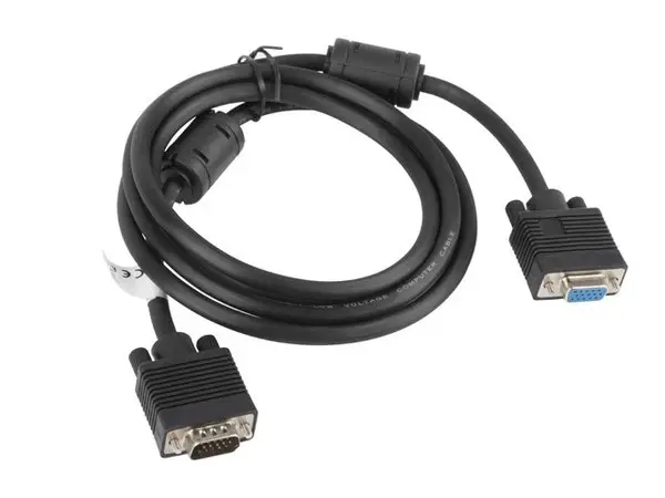 LANBERG CA-VGAC-10CC-0018-B+ extension cable VGA M/F shielded with ferrite 1.8m black – 5