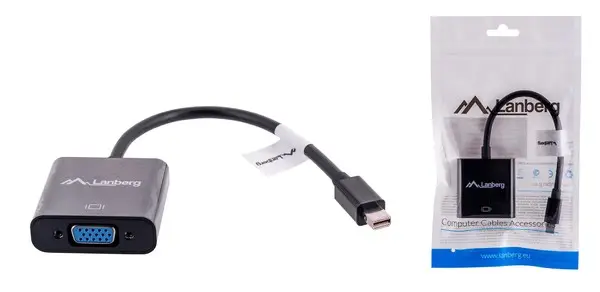 LANBERG AD-0006-BK adapter mini Displayport M ->VGA F cable – 3