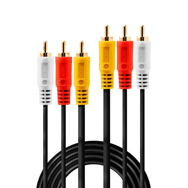 Garso Ir Vaizdo Kabelis - Lindy 3xRCA Kompozitinis Vaizdo Ir Stereo Garso 2 M Paauksuotas – 2