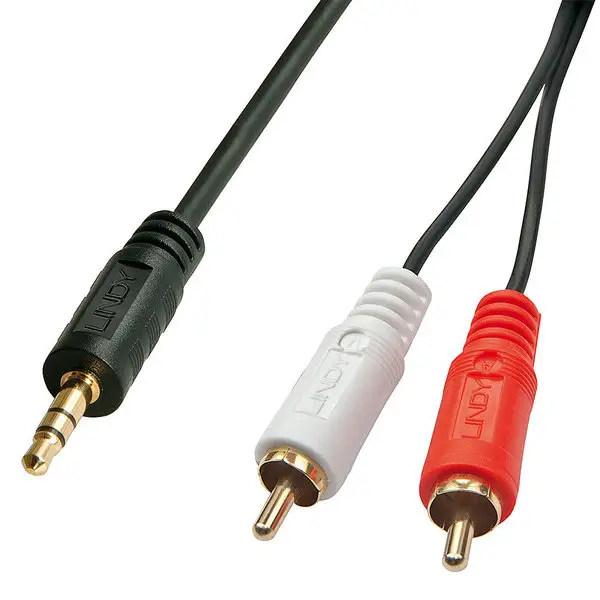 Garso Kabelis - Lindy 3,5 Mm Į 2 RCA Stereo 10 M Auksu Dengti Kontaktai – 2